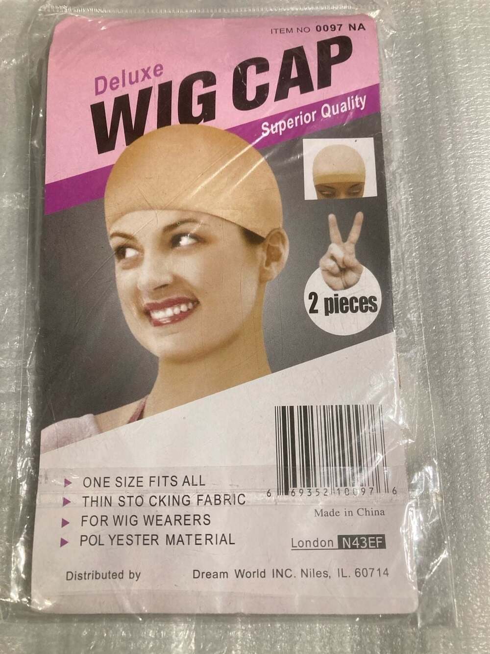 Dream World INC. Deluxe Wig Cap 2-Pack Tan Polyester Stocking Fabric